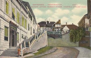 Nagyszeben castle stairs, pharmacy (Rb)