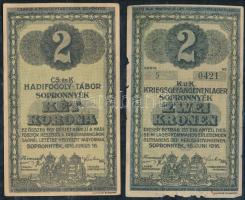 Sopronnyék / hadifogolytábor 1916. június 16. 2K szükségpénz (2x) T:III