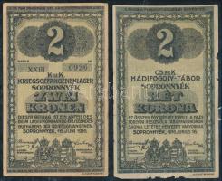 Sopronnyék / hadifogolytábor 1916. június 16. 2K szükségpénz (2x) T:III
