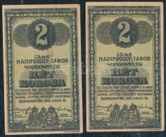 Sopronnyék / hadifogolytábor 1916. június 16. 2K szükségpénz (2x) T:III