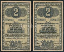 Sopronnyék / hadifogolytábor 1916. június 16. 2K szükségpénz (2x) T:III