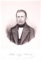 Christian Karl Augus Schieferdecker (1823-1878): Otto Ang. Schulz portréja. Litográfia 14×12 cm. Szakvéleménnyel.