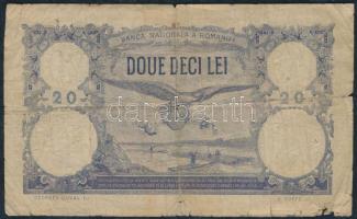 Románia 1928. 20L T:III- Romania 1928. 20 Lei C:VG
