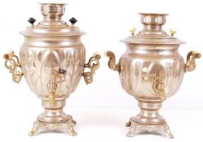 2 darab nagy méretű modern szamovár, fém /  Large samovar, 50cm