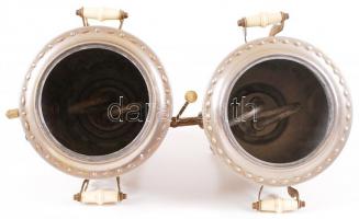 2 darab nagy méretű modern szamovár, fém / 
Large samovar, 50cm