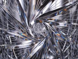 Ólomkristály pezsgős vödör, hibátlan, m:22 cm, d:23 cm