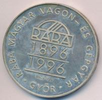 1996. Győr "Rába 1896-1996" Ag emlékérem (30,92g/0.925/42mm) T:1-