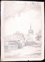 Bolváry József huszár főhadnagy (1919-2012): 7db rajza főleg Óbuda és erdélyi városok + két darab er...