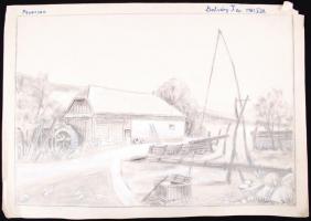 Bolváry József huszár főhadnagy (1919-2012): 7db rajza főleg Óbuda és erdélyi városok + két darab er...