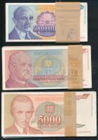 Jugoszlávia 1968. 10D + 1978. 100D + 1981. 1000D + 1992. 500D + 1993. 5000D (32x) + 50.000D (32x) + 500.000D (72x) + 5.000.000D + 50.000.000D (58x) + 50.000.000D (24x) + 500.000.000D (89x) + 5.000.000.000D (59x) + 500.000.000.000D (25x) T:vegyes (hajtatlanok is) Yugoslavia 1968. 10 Dinara + 1978. 100 Dinara + 1981. 1000 Dinara + 1992. 500 Dinara + 1993. 5000 Dinara (32x) + 50.000 Dinara (32x) + 500.000 Dinara (72x) + 5.000.000 Dinara + 50.000.000 Dinara (58x) + 50.000.000 Dinara (24x) + 500.000.000 Dinara (89x) + 5.000.000.000 Dinara (59x) + 500.000.000.000 Dinara (25x) C:mixed (with unfolded pcs)