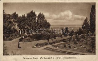 Balatonszárszó, park a fürdő bejáratával (EK)