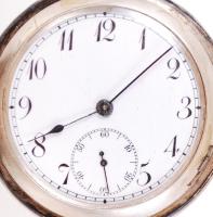 Ezüst (Ag.) dupla fedeles art-deco zsebóra, jelzett, belül "patent remontoir" felirattal, ...