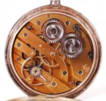 Ezüst (Ag.) dupla fedeles art-deco zsebóra, jelzett, belül "patent remontoir" felirattal, ...