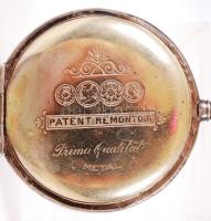 Ezüst (Ag.) dupla fedeles art-deco zsebóra, jelzett, belül "patent remontoir" felirattal, ...