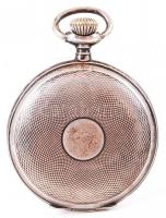 Ezüst (Ag.) dupla fedeles art-deco zsebóra, jelzett, belül "patent remontoir" felirattal, ...