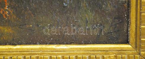 Csókfalvy jelzéssel: Erdőrészlet. Olaj, karton, antik keretben 80×110 cm