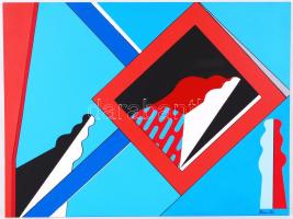 Deim jelzéssel: Ablakon át. Vegyes technika, farost, 60×80 cm