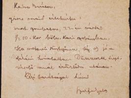 1945 Szekfű Gyula (1883-1955) történész aláírása Boda Jánosnak küldött tábori postai levelezőlapon