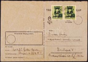 1945 Szekfű Gyula (1883-1955) történész aláírása Boda Jánosnak küldött tábori postai levelezőlapon