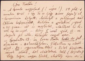 1939 Várkonyi Hildebrand Dezső (1888-1971) bencés rendi szerzetes, filozófus, pedagógus, pszichológus aláírása levelezőlapon