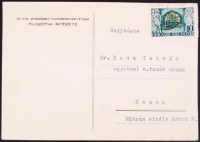 1940 Halasy-Nagy József (1885-1976) filozófus aláírása a M. Kir. Erzsébet-Tudományegyetem Filozófiai...