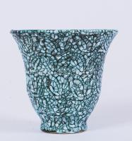 cca 1970 Repesztett, mázas kerámia vázácska /  Ceramic vase, 11cm