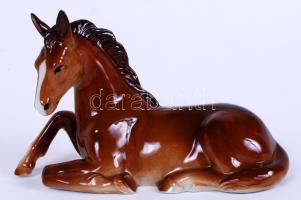 Ló, jelzett porcelánfigura /  Horse, porcelain figure, 22x13x8cm