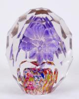 Irizáló csiszolt üveg levélnehezék /  Glass letter weight, 11cm