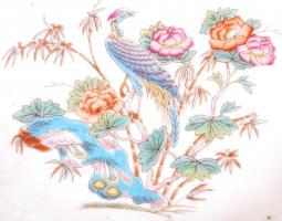 Aranyozott, matricás, jelzett Wedgewood porcelán tálka / 
Wedgewood bowl, 13x10cm