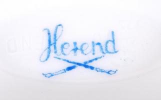 Virágokkal díszített, kézzel festett és aranyozott, domború díszítésű, jelzett Herendi fogpiszkálóta...