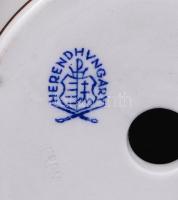 Virágokkal díszített, kézzel festett és aranyozott, jelzett Herendi kaspó / 
Handpainted Herendi flo...