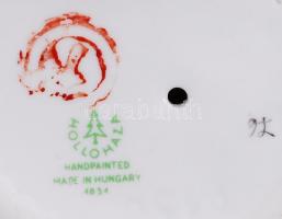 Korsót hordó lány, kézzel festett és aranyozott, jelzett Hollóházi porcelán figura / 
Hand painted f...