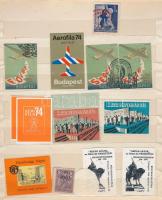 Több mint 200 régi és modern levélzáró, adománybélyeg, sorsjegybélyeg, zárjegy stb berakóban