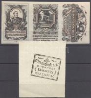 1922 Bélyeggyűjtők hete levélzáró hármascsík + alkalmi bélyegzés kivágáson