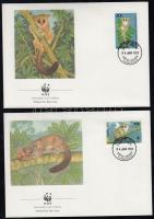 WWF: Bushbabies set on 4 FDCs WWF: Törpe galágó sor 4 db FDC-n