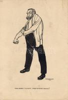 1913 Horváth Ernő tusrajza Justh Gyuláról az ellenzék vezéréről