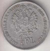 Ausztria 1860B 1/4Fl Ag T:2 k. Austria 1860B 1/4 Florin Ag T:XF scratched