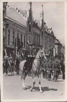Szatmárnémeti, entry of the Hungarian troops, Horthy, Vissza So. Stpl (cut)