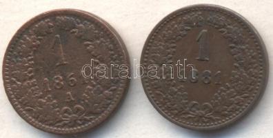 Ausztria 1861A 1Kr + 1881. 1Kr C:2-,2 Austria 1891A 1 Kreuzer + 1881. 1 Kreuzer C:VF,XF