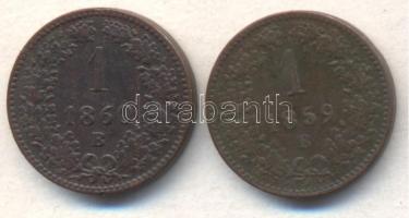 Ausztria / magyar verdejel 1859B 1Kr + 1860B 1Kr T:2-,2