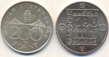 1985. 100Ft "Természetvédelem-vidra" T:BU + 1994. 200Ft Ag "Deák" T:2