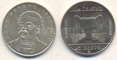 1985. 100Ft "Természetvédelem-vidra" T:BU + 1994. 200Ft Ag "Deák" T:2