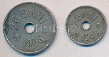 Románia 1906. 5b + 20b T:2- Romania 1906. 5 bani + 20 bani T:Vf
