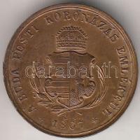 1867. Ferenc József és Erzsébet koronázási Cu zseton T:2