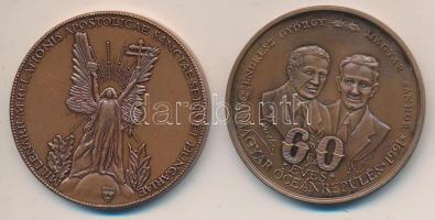 Bozó Gyula (1913-2004) 1991. "60 éves a Magyar Óceánrepülés" + 1996. "Ezeréves az Apostoli Szentszék és Magyarország kapcsolata" Br emlékérmek T:1