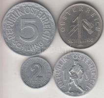Ausztria 1965. 2G + 1934. 1Sch + 1946. 1Sch + 1952. 5Sch T:2,2- Austria 1965. 2 Groschen + 1934. 1 Schilling + 1946. 1 Schilling + 1952. 5 Schilling T:XF, VF