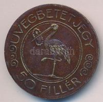 ~1930. Budapesti Központi Általános Tejcsarnok R.T. 89. Sz. Fiókja / 50 Fillér üvegbetétjegy T:2