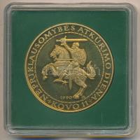Litvánia 1990. "Függetlenség" aranyozott fém emlékérem (37mm) plasztik tokban T:PP
Lithuan...