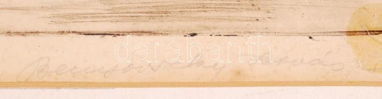 Benyovszky István (1898-1969): Vágtázó lovak. Rézkarc, papír, paszpartuban, 55x67cm