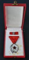 ~1980. "Munka Érdemrend" ezüst fokozata miniatűrrel és szalagsávval dísztokban T:2